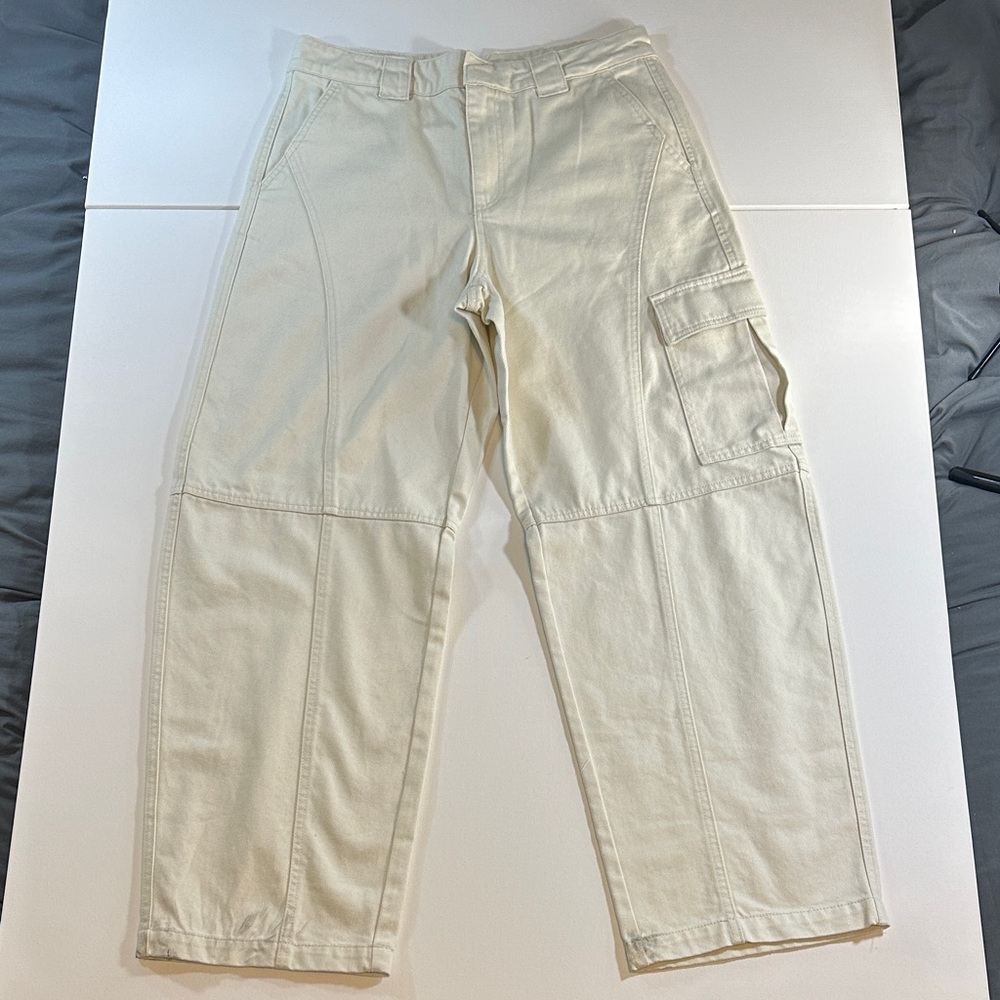 Women’s Cream Cargo Utility Jeans